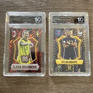 2024 Soccer Graded 10 Zlatan Ibrahimovic, & Kylian Mbappe World Cup Cards